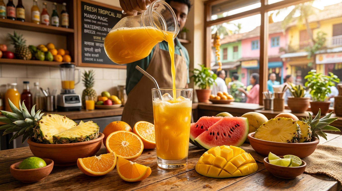 Fresh fruit juices at Juice Junction Assam Borhat juice bar