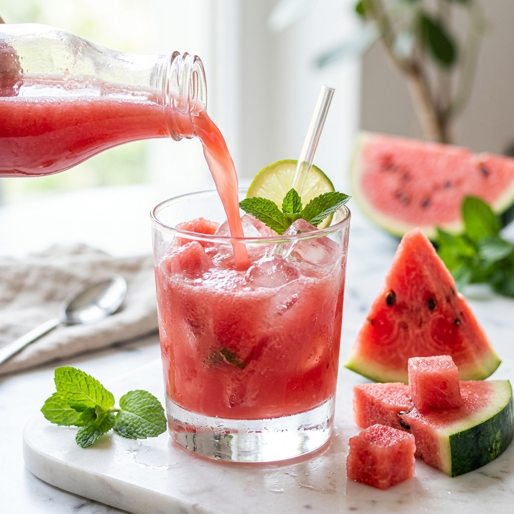 Fresh watermelon juice at Juice Junction Assam Borhat